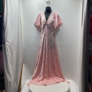 New old stock vintage satin nightgown lace #p5